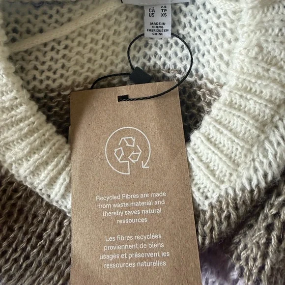 Vero Moda Blue  puffed sleeves striped knit short sleeve sweater - Picture 4 of 6